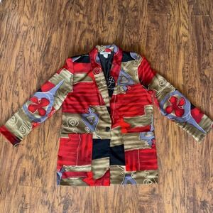 Vintage Kensington Square Blazer Lightweight Jacket Small Floral 80's 90's